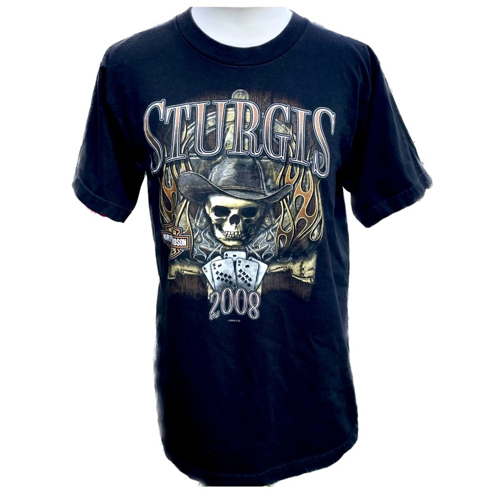 Harley Davidson Aces and Eights Authentic Sturgis Rally 2008 T-Shirt Size Medium